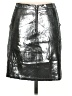 Alice + Olivia 100% Leather Metallic Silver Leather Skirt Size 2 - photo 2