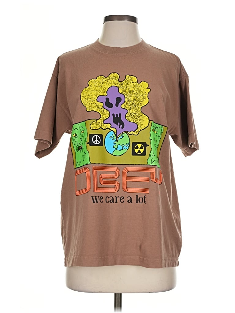 Obey Short Sleeve T-shirt In Brown