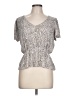 Lucky Brand Silver Short Sleeve Blouse Size L - photo 1