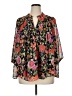 Rose + Olive 100% Polyester Floral Black 3/4 Sleeve Blouse Size 1X - photo 1