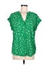 Cynthia Steffe Stars Green Short Sleeve Blouse Size M - photo 1