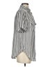 Böhme 100% Polyester Stripes Gray Short Sleeve Blouse Size S - photo 4