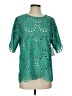 QVC Teal Green Short Sleeve Blouse Size S - photo 1