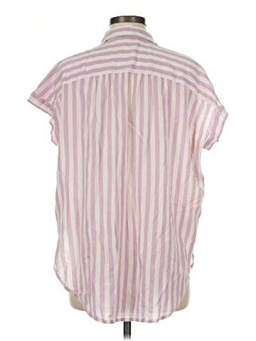 Madewell Central Tunic Shirt in Lavender Stripe (view 2)