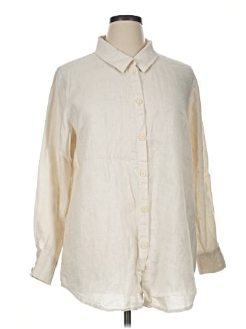 Flax 3/4 Sleeve Button-Down Shirt (view 1)