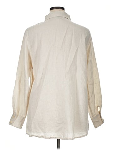 Flax 3/4 Sleeve Button-Down Shirt (view 2)