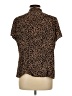 212 Collection 100% Polyester Animal Print Brown Short Sleeve Blouse Size L - photo 2