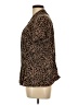 212 Collection 100% Polyester Animal Print Brown Short Sleeve Blouse Size L - photo 5