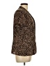 212 Collection 100% Polyester Animal Print Brown Short Sleeve Blouse Size L - photo 4