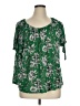 Siren Lily 100% Polyester Green Short Sleeve Blouse Size 1X - photo 1
