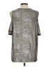INC International Concepts Metallic Silver Short Sleeve Top Size L - photo 2