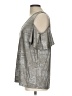 INC International Concepts Metallic Silver Short Sleeve Top Size L - photo 5