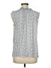Ann Taylor LOFT 100% Polyester Gray Sleeveless Blouse Size M - photo 2