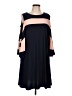 Nina Leonard Color Block Blue Casual Dress Size L - photo 1