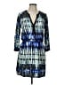 Parker 100% Silk Tie-dye Blue Casual Dress Size L - photo 1