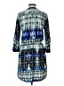 Parker 100% Silk Tie-dye Blue Casual Dress Size L - photo 2