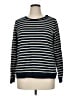 Lands' End Stripes Black Pullover Sweater Size 14 - 16 - photo 1