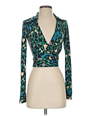 Diane von Furstenberg Long Sleeve Silk Top (view 1)