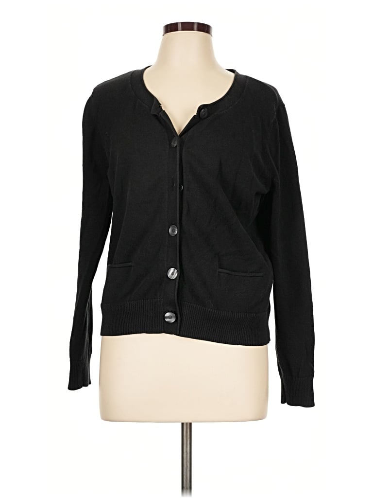 Pre-owned Jjill Cardigan Sweater In Black