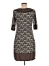 Max Studio Print Brown Casual Dress Size M - photo 2