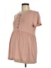 a:glow Solid Tan Casual Dress Size Med Maternity - photo 1