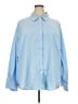 Unbranded 100% Polyester Solid Blue Long Sleeve Blouse Size 4XL - photo 1