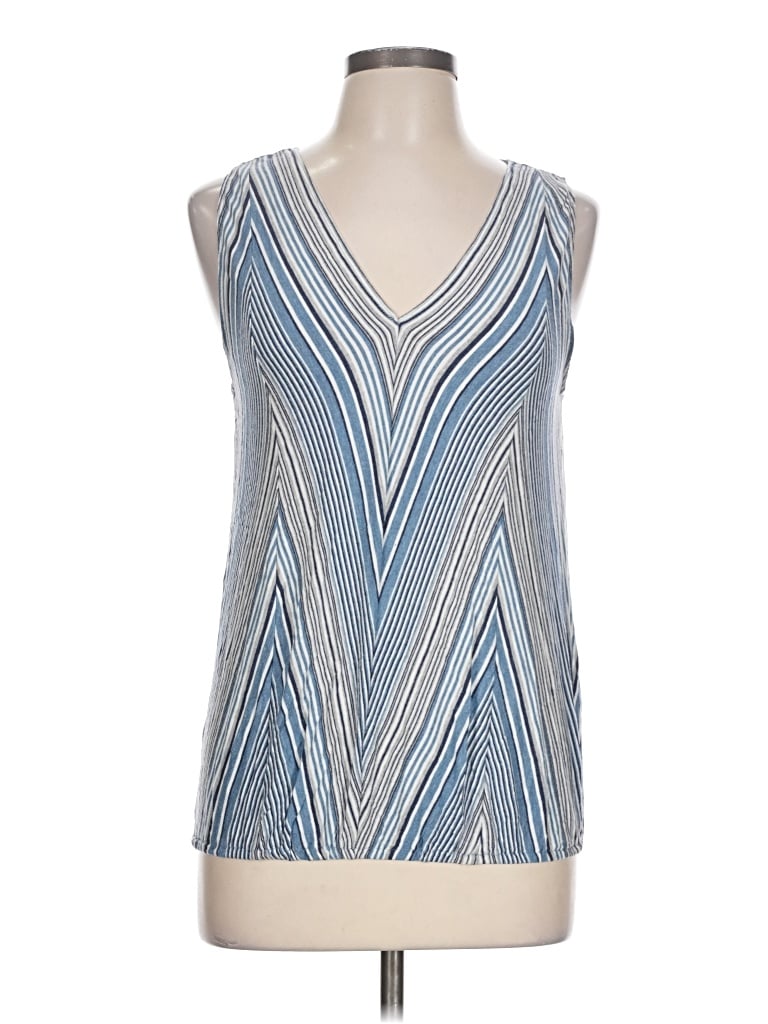 Pre-owned Max Studio Tank Top Blue Plunge Neckline Tops