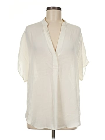 Vince. Short Sleeve Silk Top (view 1)