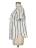 Storee 100% Polyester Stripes Gray Short Sleeve Blouse Size M - photo 5