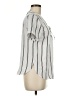 Storee 100% Polyester Stripes Gray Short Sleeve Blouse Size M - photo 4
