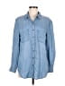 Eva Longoria 100% Lyocell Blue Long Sleeve Button-Down Shirt Size M - photo 1