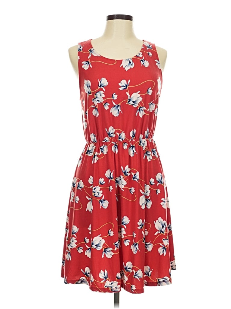 Pre-owned French Grey Casual Dress In Red