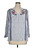 Signature Studio 100% Rayon Blue 3/4 Sleeve Blouse Size 1X - photo 1