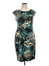 Connected Apparel Print Teal Cocktail Dress Size 14 - photo 1