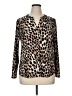 INC International Concepts Animal Print Brown Long Sleeve Blouse Size XL - photo 1