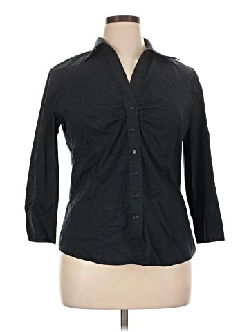 New York & Company 3/4 Sleeve Button-Down Shirt (view 1)