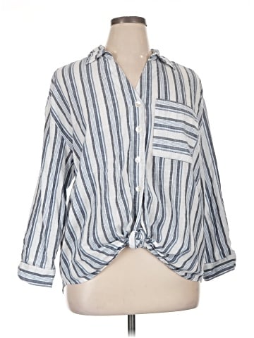 Club Z Collection 3/4 Sleeve Button-Down Shirt (view 1)