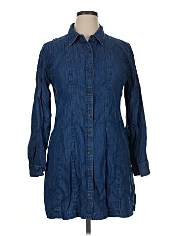 Madewell Denim Seamed Mini Dress in Clearfield Wash (view 1)