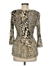 Alberto Makali 100% Polyester Animal Print Tan 3/4 Sleeve Blouse Size M - photo 2