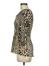 Alberto Makali 100% Polyester Animal Print Tan 3/4 Sleeve Blouse Size M - photo 5