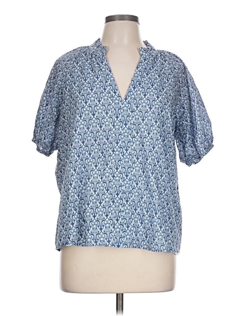 Pre-owned Sugarlips Short Sleeve Blouse In Blue