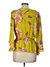 AUW 100% Polyester Yellow 3/4 Sleeve Blouse Size L - photo 2