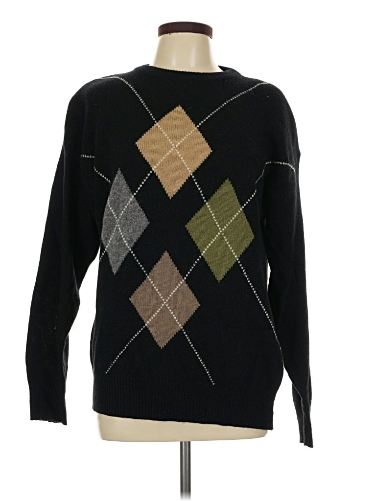 Pre-owned Rafaella Wool Pullover Sweater In Black