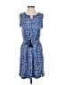 T by Talbots Print Blue Casual Dress Size M (petite) - photo 1
