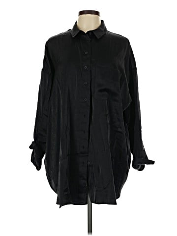 Topshop Long Sleeve Button-Down Shirt (view 1)