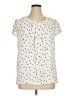 Long Tall Sally Polka Dots Ivory Short Sleeve Blouse Size 16 - photo 1