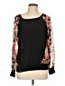 Xhilaration 100% Polyester Black Long Sleeve Blouse Size L - photo 1