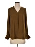 Catherine Malandrino 100% Polyester Brown Gold Long Sleeve Blouse Size XS - photo 1