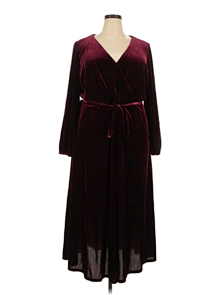 Pre-owned Msk Casual Dress In Burgundy