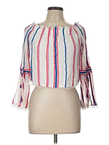 Red Carter 3/4 Sleeve Blouse (view 1)